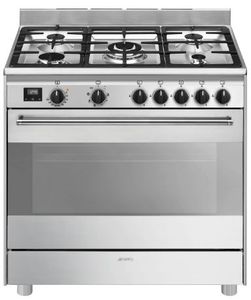 תנור משולב כיריים גז רוחב 90 ס"מ סמג SMEG דגם BG91 Inox