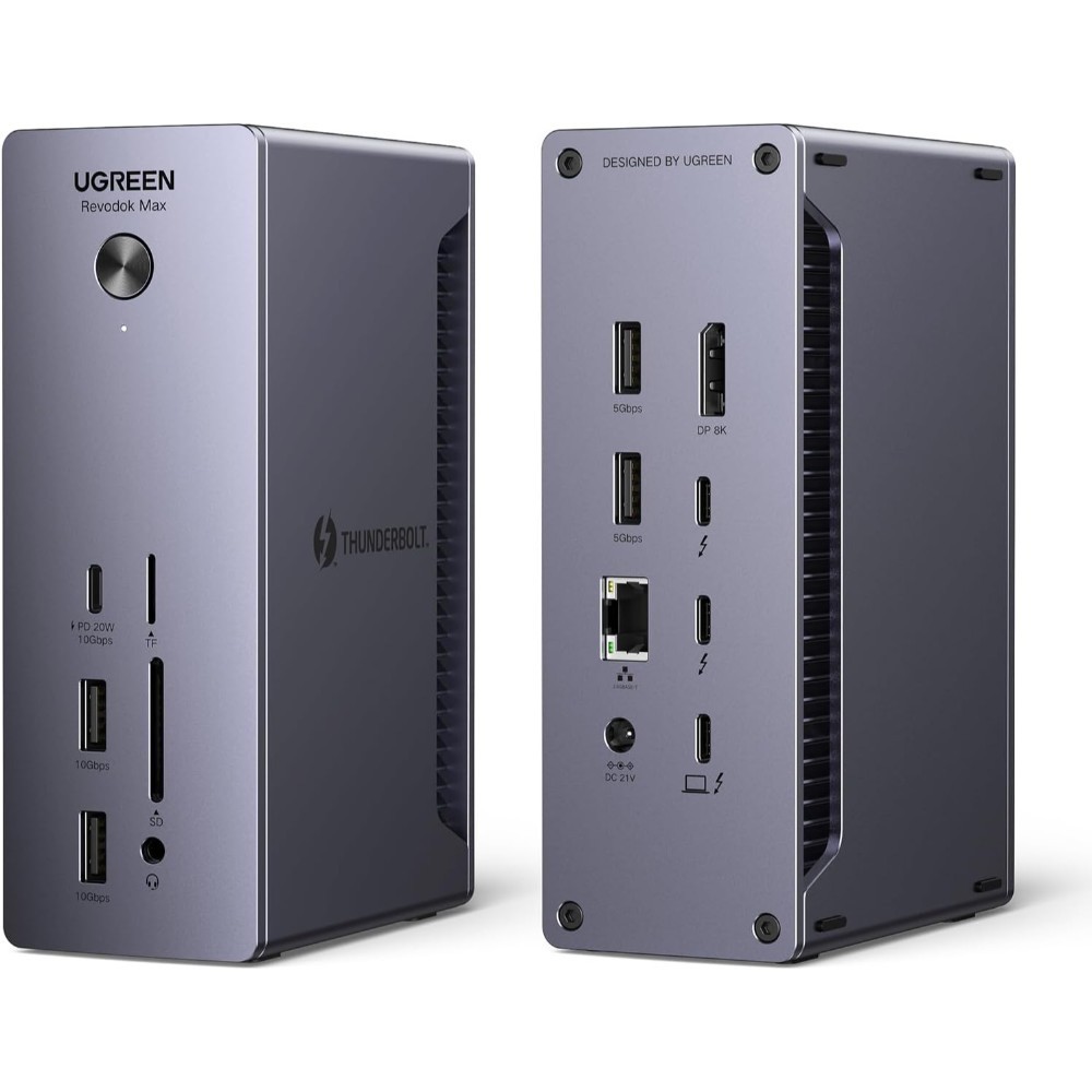 תחנת עגינה UGREEN REVODOK MAX 213 13 IN 1 THUNDERBOLT 4 DC 180W PD שחור