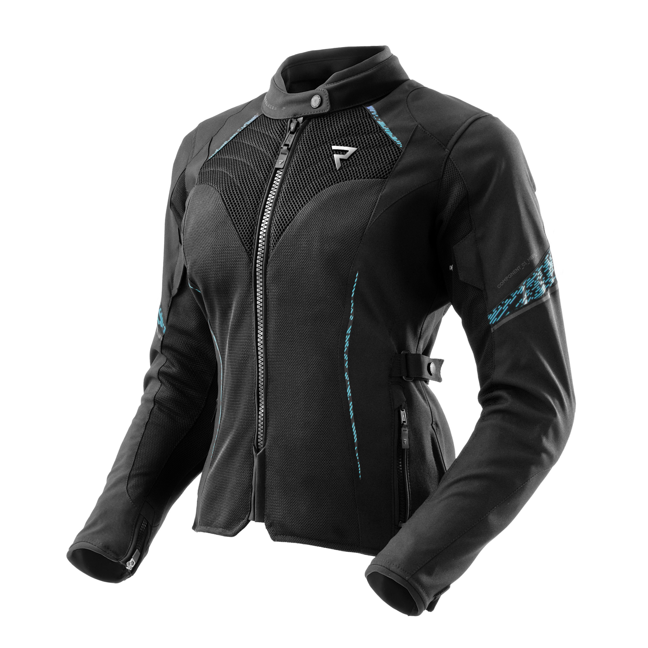 מעיל נשים רב עונתי רבל הורן שחור / כחול - REBELHORN JAX LADY JACKET