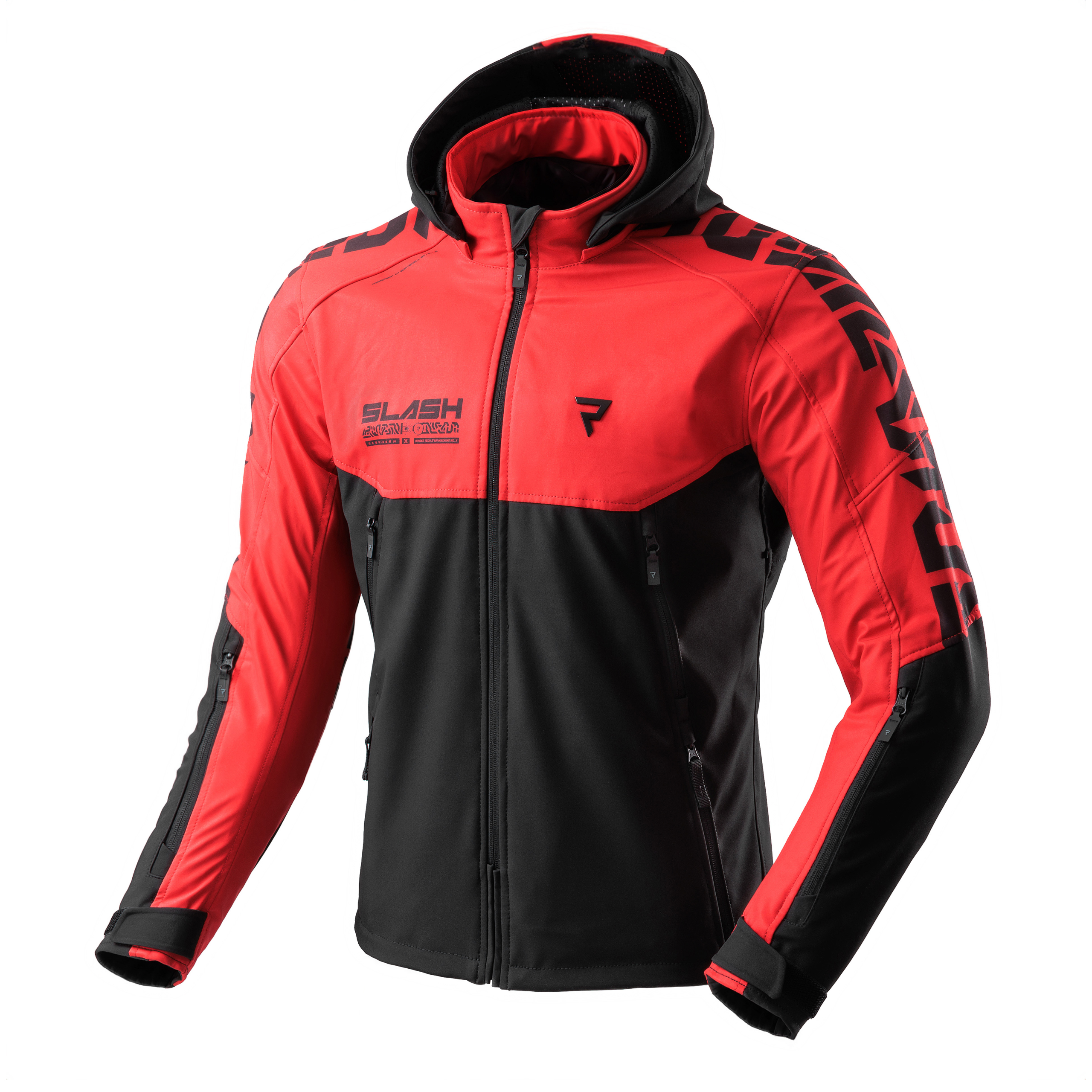 מעיל רכיבה עירוני רבל הורן שחור / אדום - REBELHORN SLASH TEXTILE JACKET