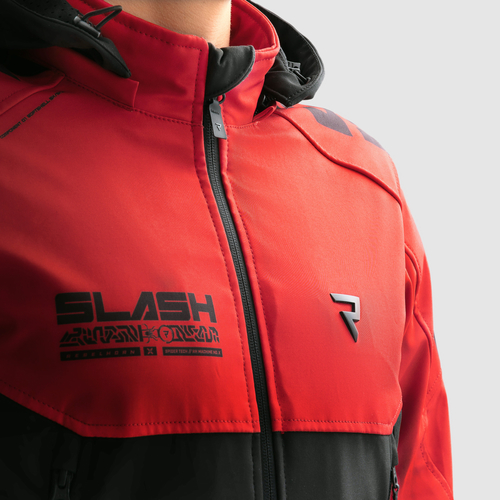 מעיל רכיבה עירוני רבל הורן שחור / אדום - REBELHORN SLASH TEXTILE JACKET