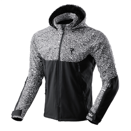 מעיל רכיבה עירוני רבל הורן שחור / לבן - REBELHORN SLASH TEXTILE JACKET