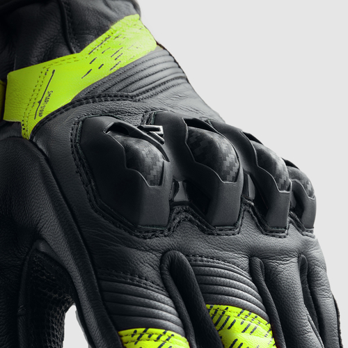 כפפות עור רבל הורן שחור / צהוב - REBELHORN VIPER GLOVES