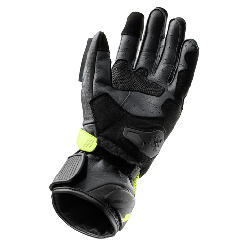 כפפות עור רבל הורן שחור / צהוב - REBELHORN VIPER GLOVES