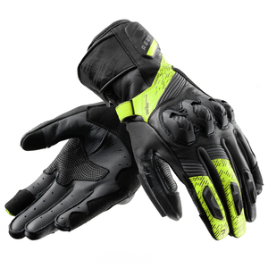 כפפות עור רבל הורן שחור / צהוב - REBELHORN VIPER GLOVES