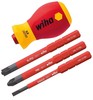מברג בולדוג מקצועי ראש מתחלף slimVario לחשמלאים כולל 3 ראשים שטוח+פיליפס דגם WIHA 41230