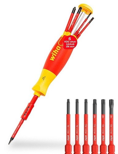 מברג מקצועי ראשים מתחלפים slimBits לחשמלאים דגם WIHA 41158