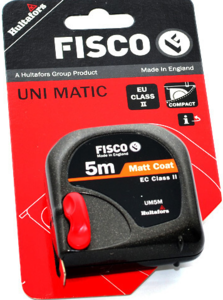 מטר מקצועי סרט מידה 5 מטר FISCO תוצרת אנגליה