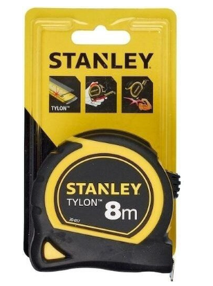 סרט מדידה 8 מטר מצופה גומי מבית Stanley