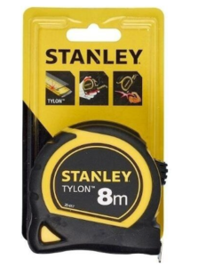 סרט מדידה 8 מטר מצופה גומי מבית Stanley