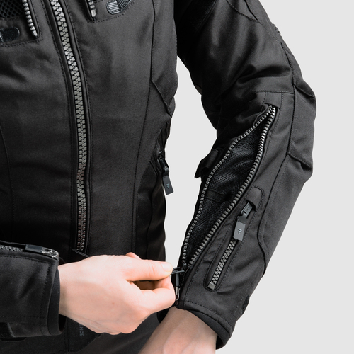 מעיל נשים רב עונתי רבל הורן שחור - REBELHORN HIKER IV TEXTILE LADY JACKET
