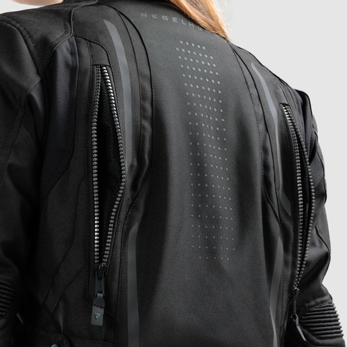 מעיל נשים רב עונתי רבל הורן שחור - REBELHORN HIKER IV TEXTILE LADY JACKET