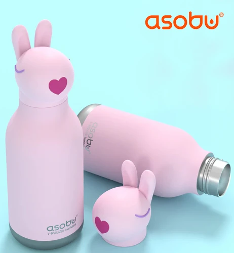 בקבוק תרמי ASOBU עם קש - פינגווין