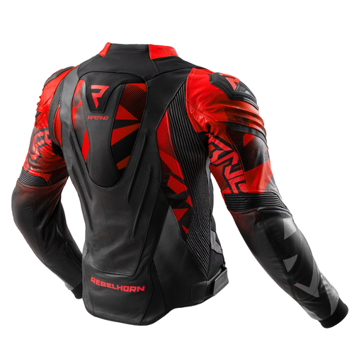 מעיל עור רבל הורן שחור / אדום - REBELHORN INFERNO LEATHER JACKET