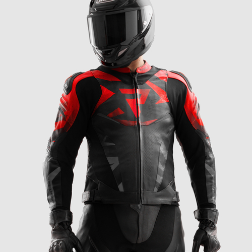 מעיל עור רבל הורן שחור / אדום - REBELHORN INFERNO LEATHER JACKET