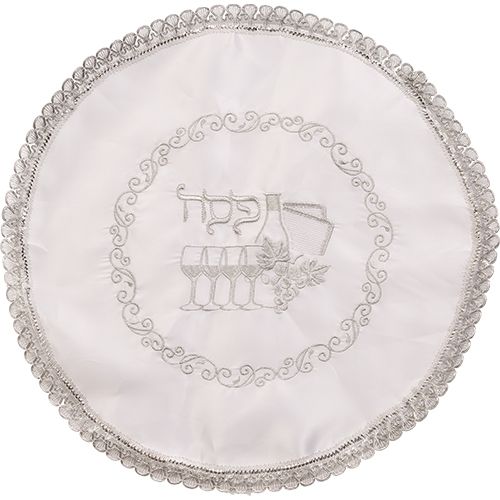 כיסוי פסח לבן סטן עם רקמה