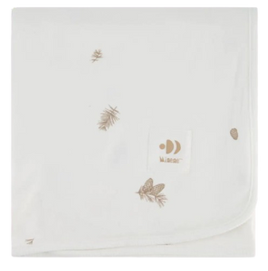 שמיכת תינוק קיצית ודו-צדדית 100% כותנה 80X80 - שמנת מודפס