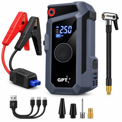 בוסטר התנעה מקצועי משולב קומפרסור GPT דגם B016COM – סוללת 8000mAh