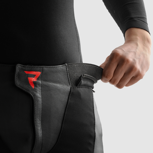 מכנס רכיבה מעור רבל הורן שחור /אדום - REBELHORN INFERNO LEATHER PANTS