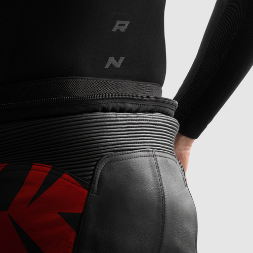מכנס רכיבה מעור רבל הורן שחור /אדום - REBELHORN INFERNO LEATHER PANTS