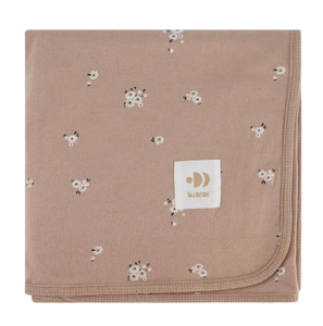 שמיכת תינוק קיצית ודו-צדדית 100% כותנה 80X80 - חום מודפס