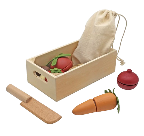 ערכה להכנת סלט ירקות מעץ לילדים