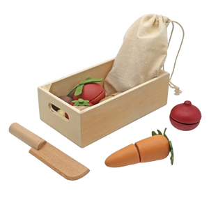 ערכה להכנת סלט ירקות מעץ לילדים