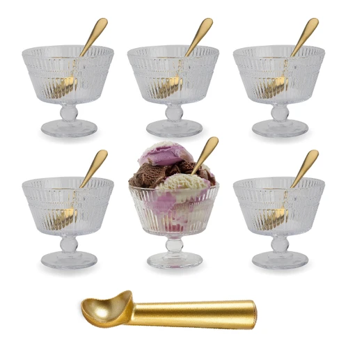 סט גביעי זכוכית לגלידה וקינוחים Cream & Style