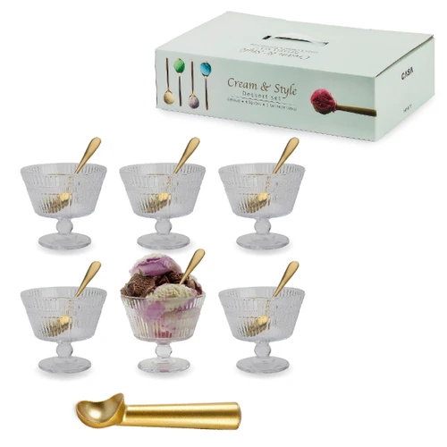 סט גביעי זכוכית לגלידה וקינוחים Cream & Style