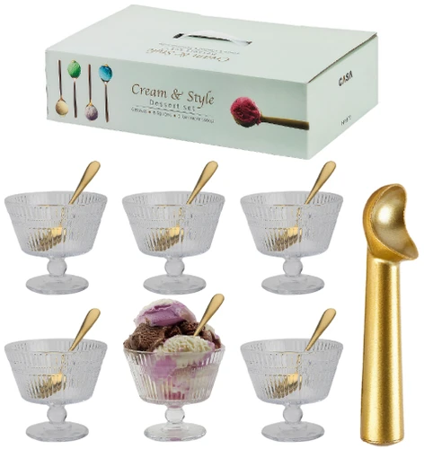סט גביעי זכוכית לגלידה וקינוחים Cream & Style