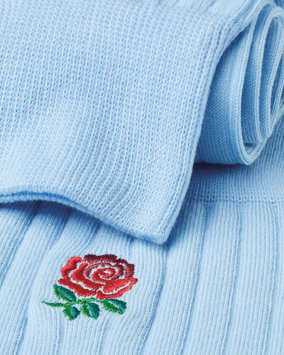 זוג גרביים  -England Rugby Cotton Rib Socks - Light Blue