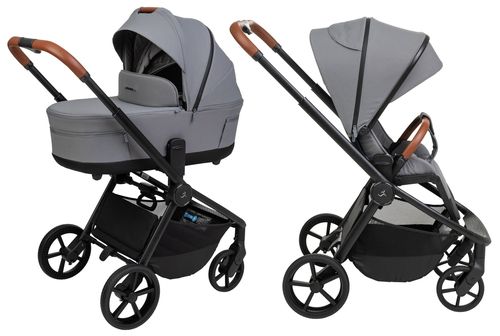 עגלת תינוק דו-כיוונית משולבת סיילו אקס.אל 2025 Cielo XL עם קיפול דו-צדדי - אפור/חום