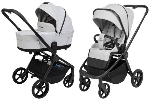 עגלת תינוק דו-כיוונית משולבת סיילו אקס.אל 2025 Cielo XL עם קיפול דו-צדדי - אפור אבן/שחור