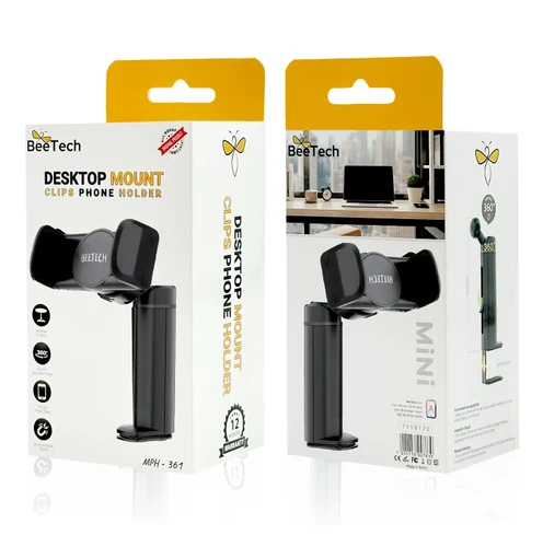 מעמד קליפס שולחני למכשירי סלולר מבית BeeTech