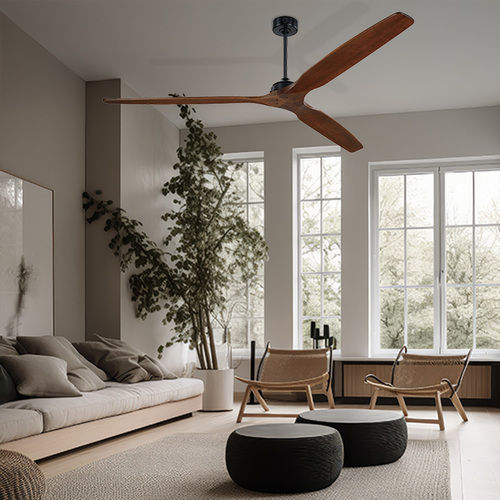מאוורר תקרה ווסטינגהאוס 80″ Denver שחור/עץ מלא עם שלט, מנוע DC Westinghouse