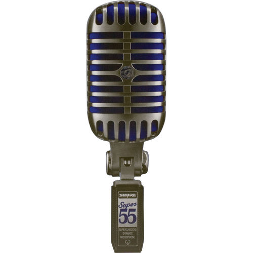 מיקרופון דינמי Shure Super 55 Supercardioid Dynamic Microphone (Chrome with Blue Foam)