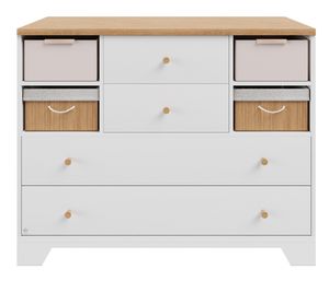 שידת החתלה 120 ס"מ עם 4 סלסלות אחסון ומסילות שקטות אוטומטיות דגם מיקונוס