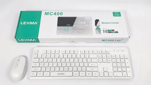 סט מקלדת ועכבר אלחוטיים LEXMA MC 400 לבן