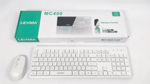 סט מקלדת ועכבר אלחוטיים LEXMA MC 400 לבן