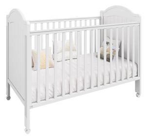מיטת תינוק מעץ מלא כולל קיט שהופך אותה למיטת מעבר דגם תמר - לבן