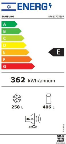 מקרר ‏מקפיא תחתון Samsung RF62C7058SR ‏664 ‏ליטר סמסונג