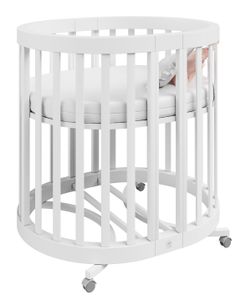 עריסת תינוק הופכת למיטה ומיטת מעבר 3 ב 1 דגם רקפת - לבן