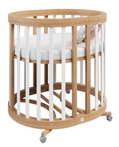 עריסת תינוק הופכת למיטה ומיטת מעבר 3 ב 1 דגם רקפת - לבן/טבעי