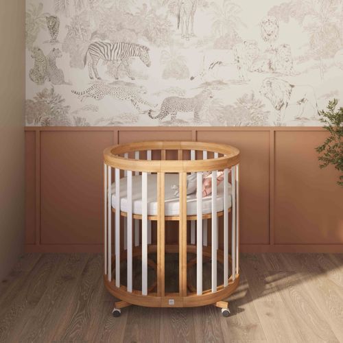 עריסת תינוק הופכת למיטה ומיטת מעבר 3 ב 1 דגם רקפת - לבן/טבעי