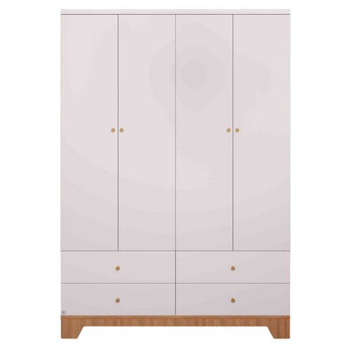 ארון רחב לחדר תינוק / ילדים 4 דלתות עשוי MDF עם מסילות טריקה שקטה - נגב