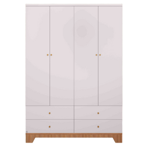 ארון רחב לחדר תינוק / ילדים 4 דלתות עשוי MDF עם מסילות טריקה שקטה - נגב