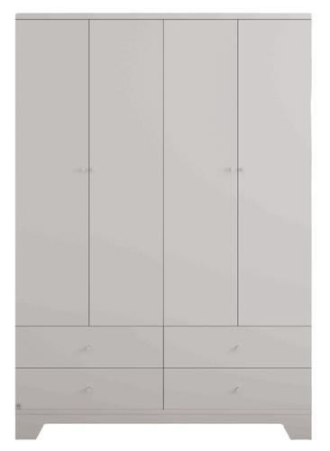 ארון רחב לחדר תינוק / ילדים 4 דלתות עשוי MDF עם מסילות טריקה שקטה - כרמל