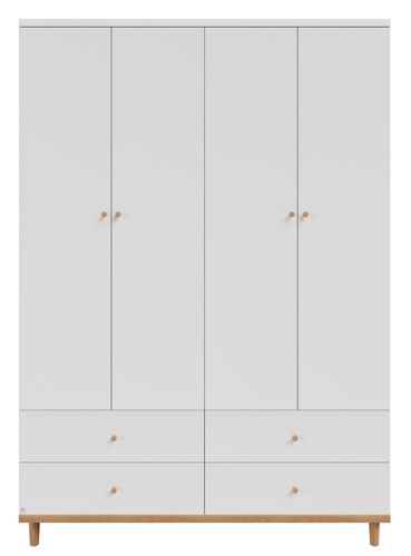 ארון רחב לחדר תינוק / ילדים 4 דלתות עשוי MDF עם מסילות טריקה שקטה - ניו ג'רזי
