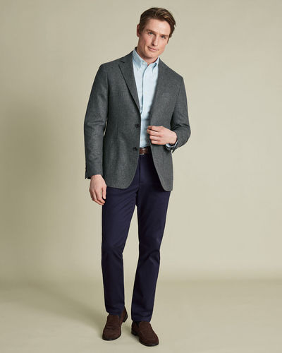 ג'קט צמר לא מובנה - אפור-Unstructured Wool Jacket - Gray