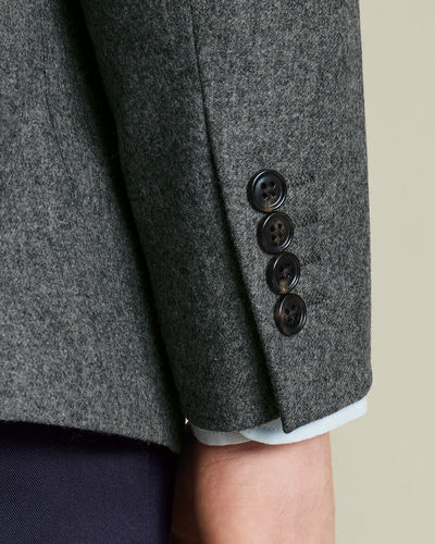 ג'קט צמר לא מובנה - אפור-Unstructured Wool Jacket - Gray
